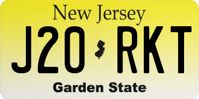 NJ license plate J20RKT