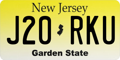 NJ license plate J20RKU