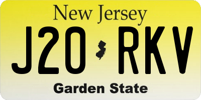 NJ license plate J20RKV