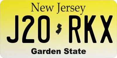 NJ license plate J20RKX