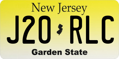 NJ license plate J20RLC