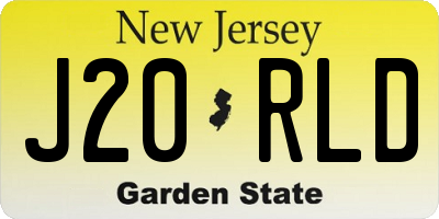 NJ license plate J20RLD