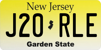 NJ license plate J20RLE