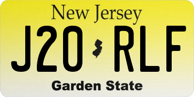 NJ license plate J20RLF