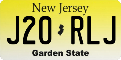 NJ license plate J20RLJ