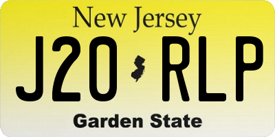 NJ license plate J20RLP