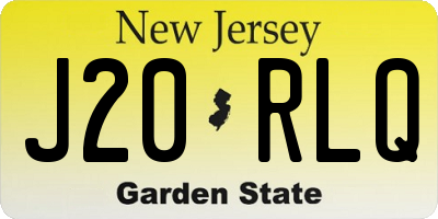 NJ license plate J20RLQ