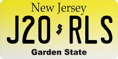 NJ license plate J20RLS