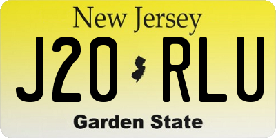 NJ license plate J20RLU
