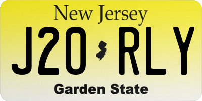 NJ license plate J20RLY