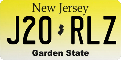 NJ license plate J20RLZ