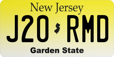 NJ license plate J20RMD