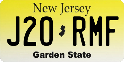 NJ license plate J20RMF