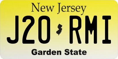 NJ license plate J20RMI