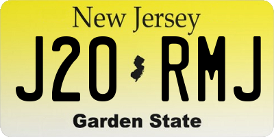 NJ license plate J20RMJ