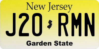 NJ license plate J20RMN