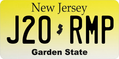 NJ license plate J20RMP