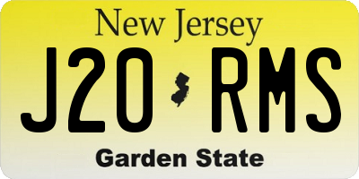 NJ license plate J20RMS
