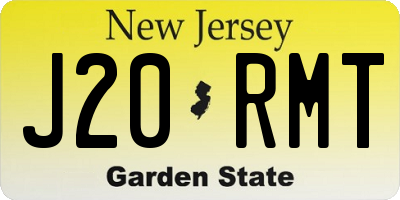 NJ license plate J20RMT