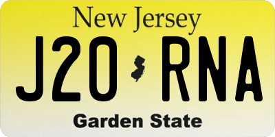 NJ license plate J20RNA
