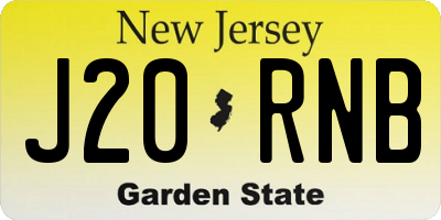 NJ license plate J20RNB