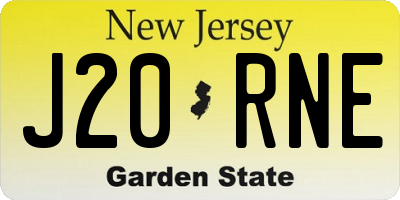 NJ license plate J20RNE