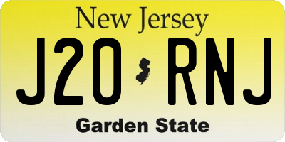 NJ license plate J20RNJ
