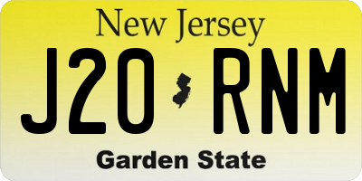 NJ license plate J20RNM