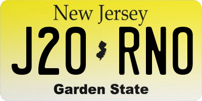 NJ license plate J20RNO