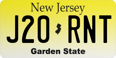 NJ license plate J20RNT