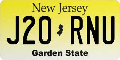 NJ license plate J20RNU