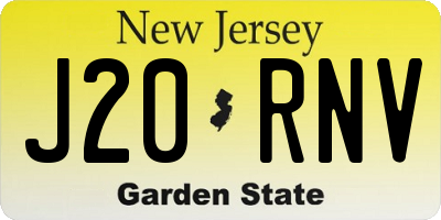 NJ license plate J20RNV
