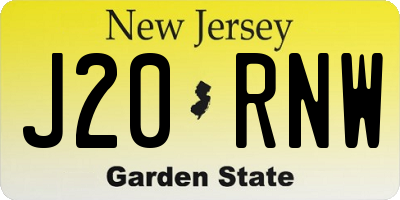 NJ license plate J20RNW
