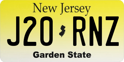 NJ license plate J20RNZ