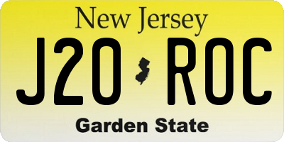 NJ license plate J20ROC