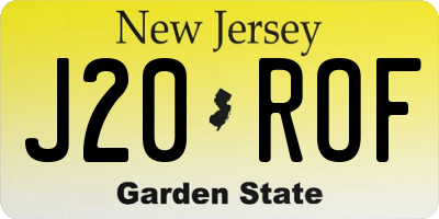NJ license plate J20ROF