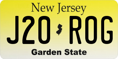 NJ license plate J20ROG