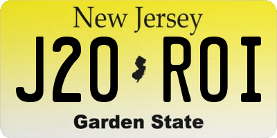 NJ license plate J20ROI