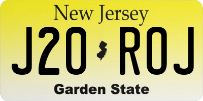 NJ license plate J20ROJ