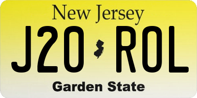 NJ license plate J20ROL