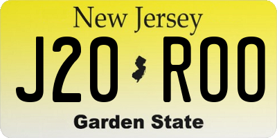NJ license plate J20ROO