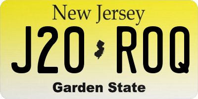 NJ license plate J20ROQ