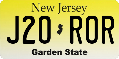 NJ license plate J20ROR