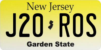 NJ license plate J20ROS