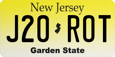 NJ license plate J20ROT