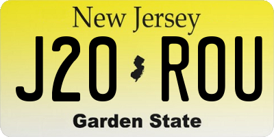 NJ license plate J20ROU
