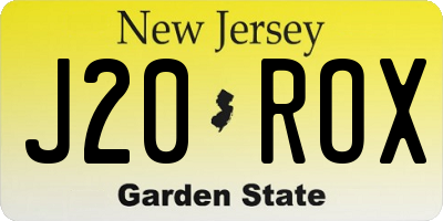 NJ license plate J20ROX