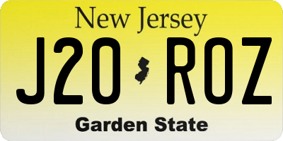 NJ license plate J20ROZ