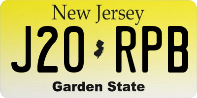 NJ license plate J20RPB