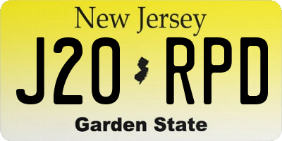NJ license plate J20RPD